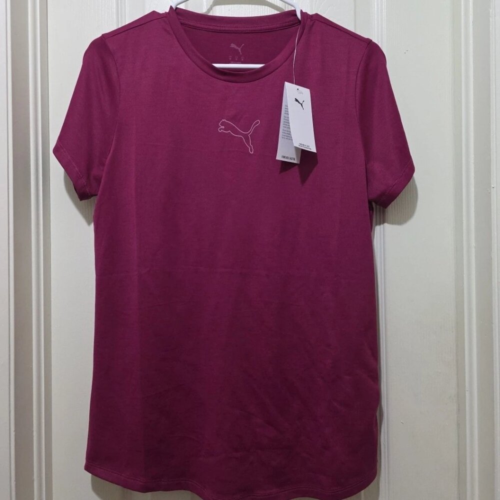 Puma Berry Women’s Medium T-Shirt Outline Logo Tee